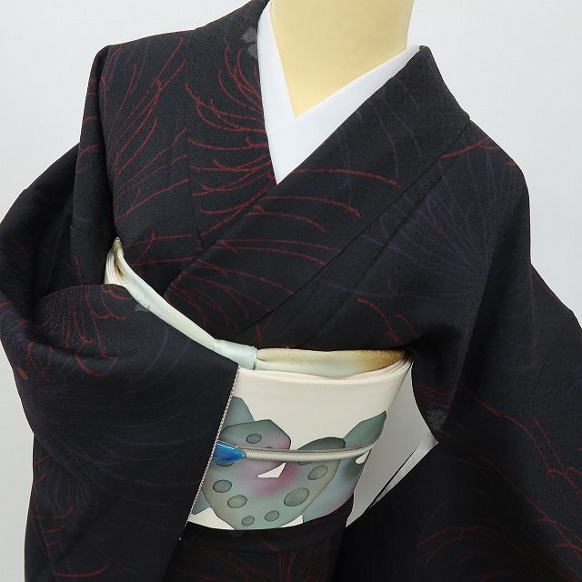 六花-RIKKA- 美品 正絹 やまと誂製 乱菊 トールサイズ 夜空に打ち上がる乱菊☆ 小紋 着物 A6132