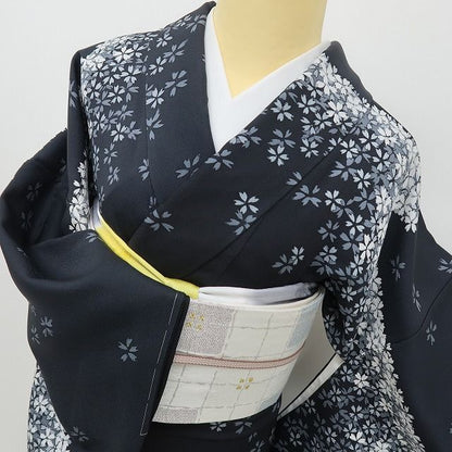 六花-RIKKA- 美品 正絹 桜 トールサイズ モノトーンの桜美人！ 付下げ 着物 A6133