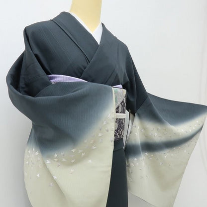 六花-RIKKA- 正絹 刺繍 桜 作家物落款 ちょっぴり特別な一日を花開く、桜銀河☆ 訪問着 着物 A6135