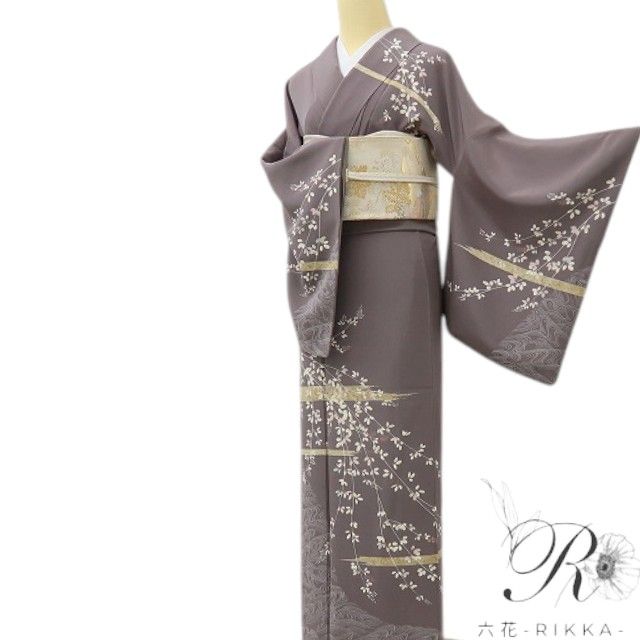 六花-RIKKA- 美品 正絹 萩 刺繍 トールサイズ まとうだけで花開く、秋の風情。 訪問着 着物 A6136