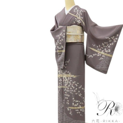 六花-RIKKA- 美品 正絹 萩 刺繍 トールサイズ まとうだけで花開く、秋の風情。 訪問着 着物 A6136