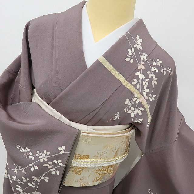 六花-RIKKA- 美品 正絹 萩 刺繍 トールサイズ まとうだけで花開く、秋の風情。 訪問着 着物 A6136