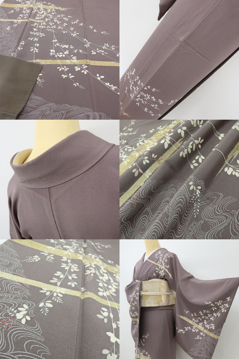 六花-RIKKA- 美品 正絹 萩 刺繍 トールサイズ まとうだけで花開く、秋の風情。 訪問着 着物 A6136