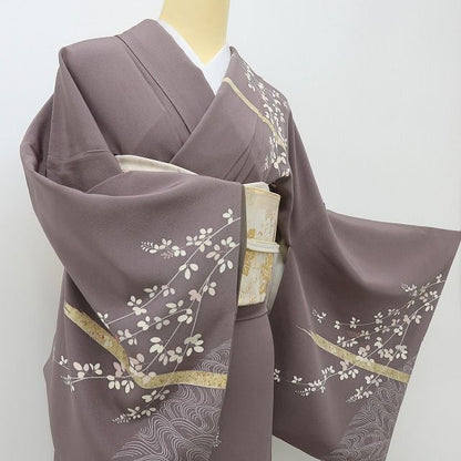 六花-RIKKA- 美品 正絹 萩 刺繍 トールサイズ まとうだけで花開く、秋の風情。 訪問着 着物 A6136