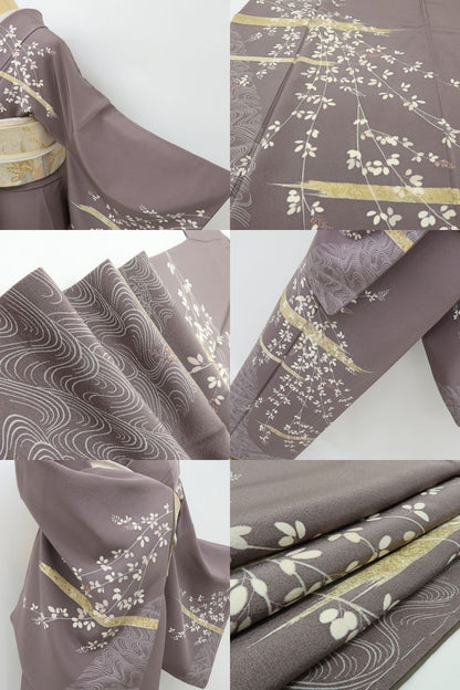 六花-RIKKA- 美品 正絹 萩 刺繍 トールサイズ まとうだけで花開く、秋の風情。 訪問着 着物 A6136