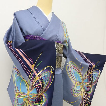 六花-RIKKA- 正絹 蝶 トールサイズ 光と花びらを纏って、蝶のように心ときめく着物時間♪ 訪問着 着物 A6137