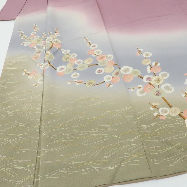 六花-RIKKA- 美品 正絹 花井幸子落款 刺繍 梅や桜、枝垂れ柳、春の庭園の主役になる！ 訪問着 着物 A6141