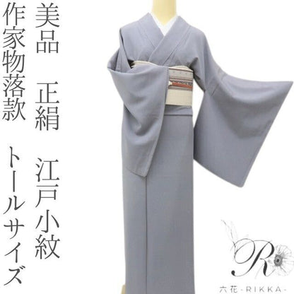 六花-RIKKA- 美品 正絹 作家物落款 トールサイズ 美しき引き算の美学☆ 江戸小紋 着物 A6153