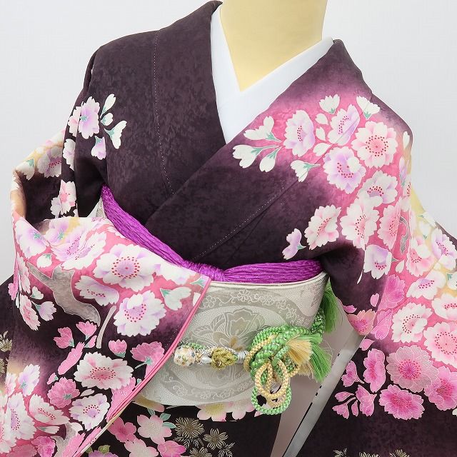 六花-RIKKA- 美品 正絹 桂由美落款 桜美人になる晴れの日♪ トールサイズ 振袖 着物 A6158