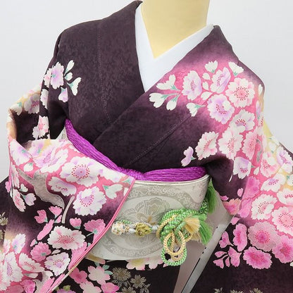 六花-RIKKA- 美品 正絹 桂由美落款 桜美人になる晴れの日♪ トールサイズ 振袖 着物 A6158