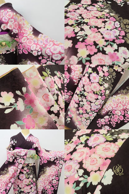 六花-RIKKA- 美品 正絹 桂由美落款 桜美人になる晴れの日♪ トールサイズ 振袖 着物 A6158