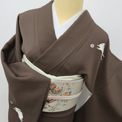 六花-RIKKA- 美品 正絹 兎 鞠 月 桜 月夜の物語を紡ぐ、ドラマチックな劇場！ 訪問着 着物 A6160