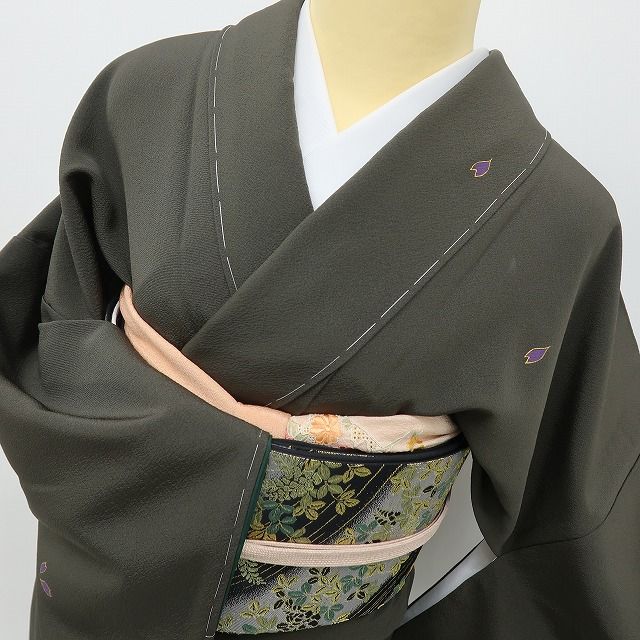 六花-RIKKA- 美品未着用 正絹 小田章謹製 ひそやかに咲く桜♪ トールサイズ 付下げ 着物 A6163
