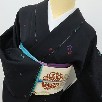 六花-RIKKA- 新品 正絹 アトリエ聖jin苑 児島廣和落款 桜 ニャァな遊び心を秘めた、桜物語♪ 仕付け糸付 小紋 着物 A6165
