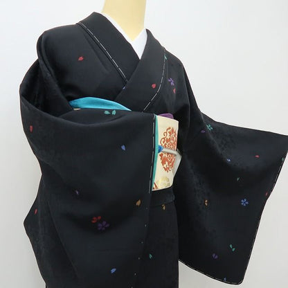 六花-RIKKA- 新品 正絹 アトリエ聖jin苑 児島廣和落款 桜 ニャァな遊び心を秘めた、桜物語♪ 仕付け糸付 小紋 着物 A6165