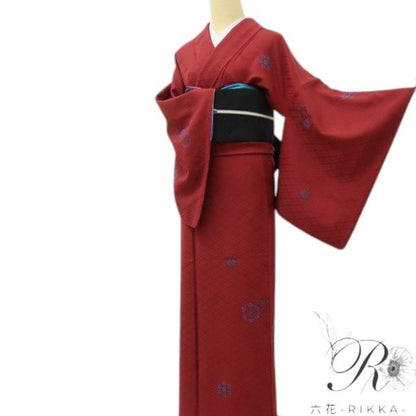 六花-RIKKA- 美品 正絹 冬の街をドラマチックに変える、花咲く結晶☆ 小紋 着物 A6167