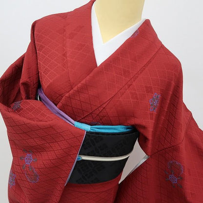 六花-RIKKA- 美品 正絹 冬の街をドラマチックに変える、花咲く結晶☆ 小紋 着物 A6167