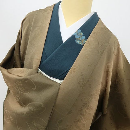六花-RIKKA- 美品 正絹 縦暈し 桜 ロング丈 ローアンバーの木漏れ日の中の桜♪ 道中着 着物 A6172