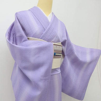 六花-RIKKA- 美品 正絹 縦暈し 縦縞グラデーションに、しゃぼん玉の魔法☆ 小紋 着物 A6173