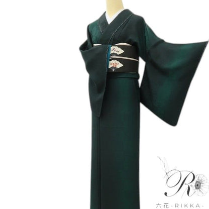 六花-RIKKA- 新品 正絹 仕付け糸付 トールサイズ 神秘の森に咲く、牡丹市松の誘惑☆ 小紋 着物 A6178
