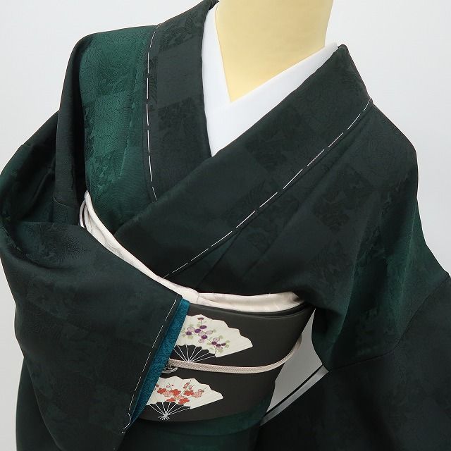 六花-RIKKA- 新品 正絹 仕付け糸付 トールサイズ 神秘の森に咲く、牡丹市松の誘惑☆ 小紋 着物 A6178