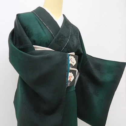 六花-RIKKA- 新品 正絹 仕付け糸付 トールサイズ 神秘の森に咲く、牡丹市松の誘惑☆ 小紋 着物 A6178