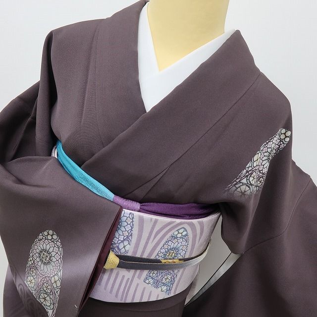 六花-RIKKA- 正絹 花煌路 内田芳光落款 刺繍 伝統を裏切る、ステンドグラスの奇跡☆ 訪問着・袋帯 ２点セット 着物 A6179