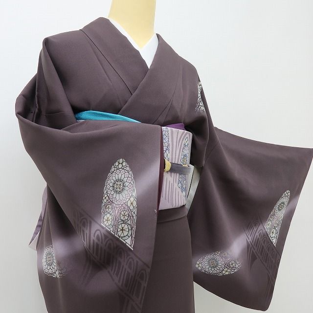六花-RIKKA- 正絹 花煌路 内田芳光落款 刺繍 伝統を裏切る、ステンドグラスの奇跡☆ 訪問着・袋帯 ２点セット 着物 A6179
