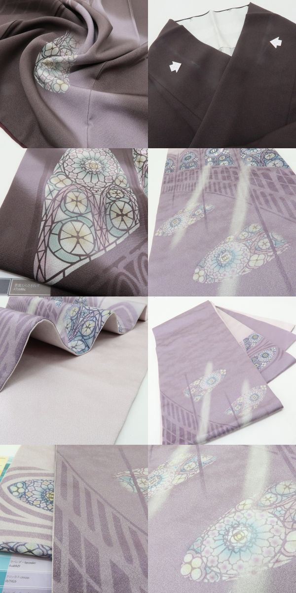 六花-RIKKA- 正絹 花煌路 内田芳光落款 刺繍 伝統を裏切る、ステンドグラスの奇跡☆ 訪問着・袋帯 ２点セット 着物 A6179