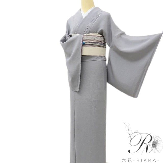 六花-RIKKA- 新品 正絹 染師 服部光擴落款 万筋 仕付け糸付 ラベンダーモーブの気品をまとう、粋！ 江戸小紋 着物 A6184