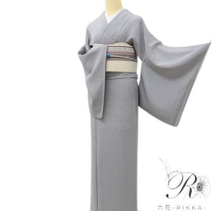 六花-RIKKA- 新品 正絹 染師 服部光擴落款 万筋 仕付け糸付 ラベンダーモーブの気品をまとう、粋！ 江戸小紋 着物 A6184