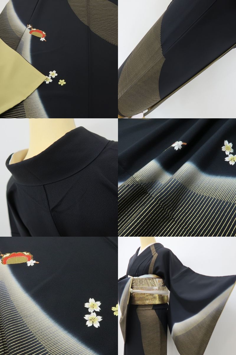 六花-RIKKA- 美品 正絹 刺繍 櫛と簪、桜と兎。 おしゃれを楽しむ小さな物語♪ 訪問着 着物 A6185