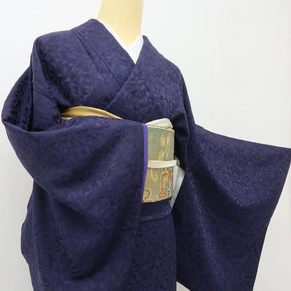 六花-RIKKA- 美品 正絹 紺藍色が深呼吸する、万華鏡☆ 色無地 着物 A6189