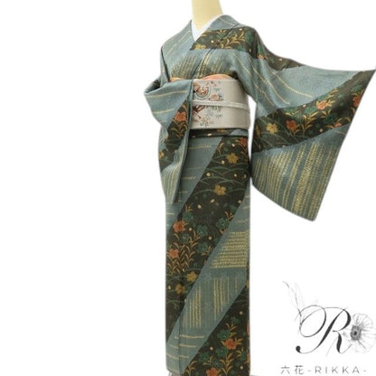 六花-RIKKA- 美品 正絹 東京ますいわ屋謹製 風をまとう、花をまとう。 訪問着 着物 A6191
