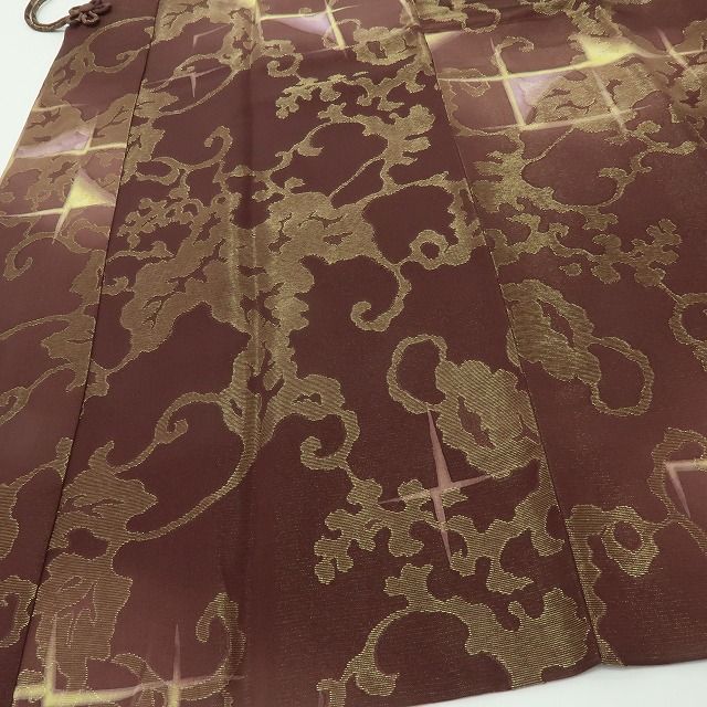 六花-RIKKA- 美品 正絹 ロング丈 視線集中！光のクロス×葡萄唐草☆ 道中着 着物 A6197