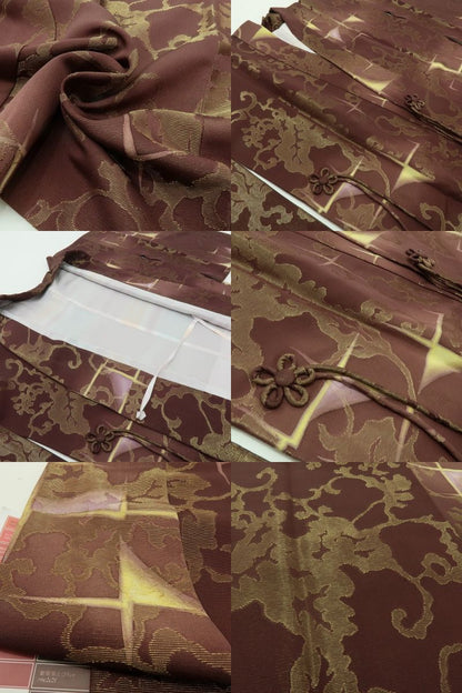 六花-RIKKA- 美品 正絹 ロング丈 視線集中！光のクロス×葡萄唐草☆ 道中着 着物 A6197