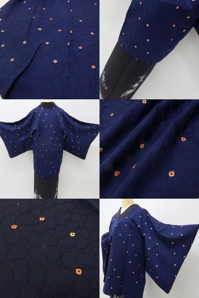 六花-RIKKA- 美品 正絹 ひと目で星、近づけば満開、脱げば木の葉が舞うドラマ！ 道行コート 着物 A6203