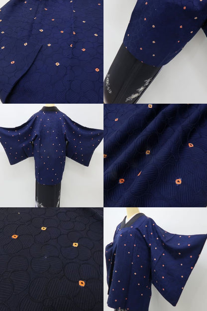 六花-RIKKA- 美品 正絹 ひと目で星、近づけば満開、脱げば木の葉が舞うドラマ！ 道行コート 着物 A6203