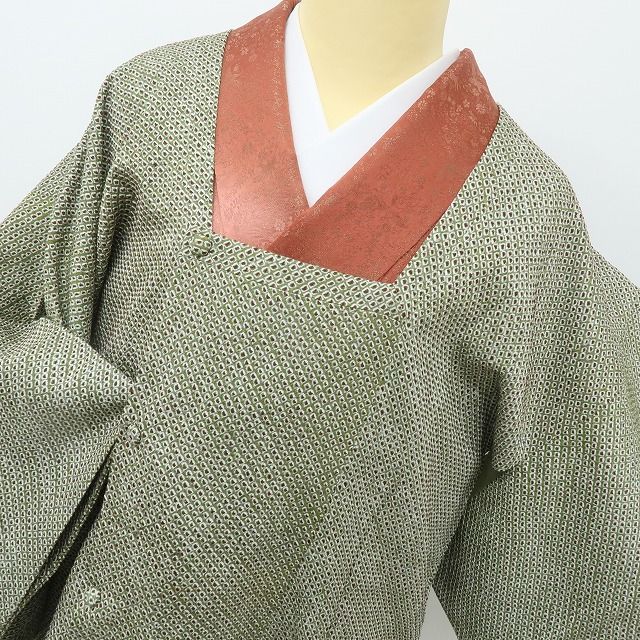六花-RIKKA- 美品 正絹 総絞り シックなのに華がある青丹色♪ 道行コート 着物 A6205