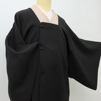 六花-RIKKA- 美品 正絹 ただの黒じゃない、格上げ上手な万能ブラック！ 道行コート 着物 A6210
