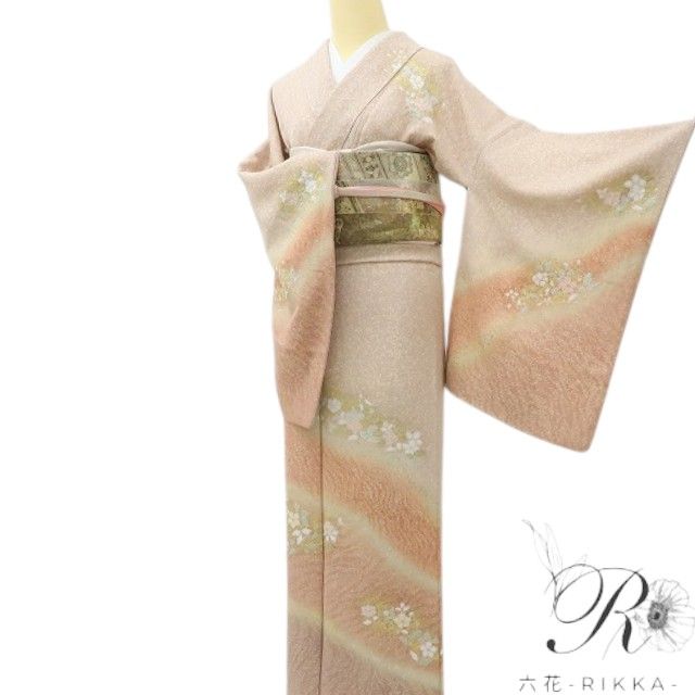 六花-RIKKA- 美品 正絹 やまと誂製 箔散らし ローズダストの洗練美☆彡 トールサイズ 訪問着 着物 A6211