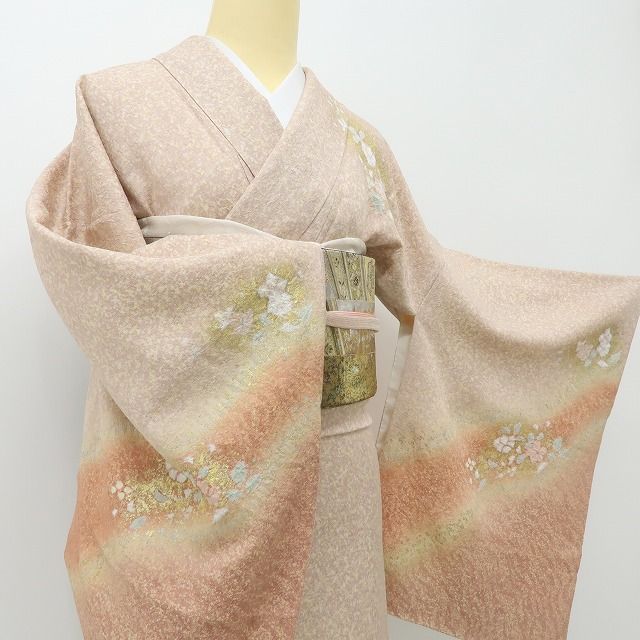 六花-RIKKA- 美品 正絹 やまと誂製 箔散らし ローズダストの洗練美☆彡 トールサイズ 訪問着 着物 A6211