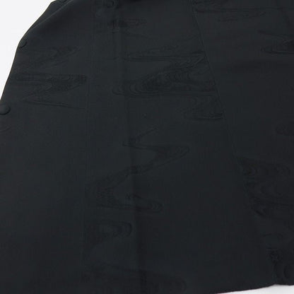 六花-RIKKA- 美品 正絹 無敵のコーディネート力！ブラック×流水☆ 道中着 着物 A6214