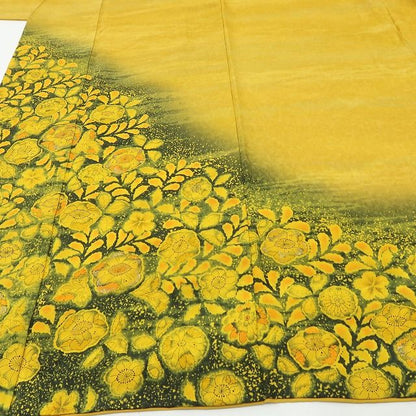 六花-RIKKA- 美品 正絹 翠山工房 桐屋の辻が花 黄色で花開く、辻ヶ花！ 訪問着 着物 A6218