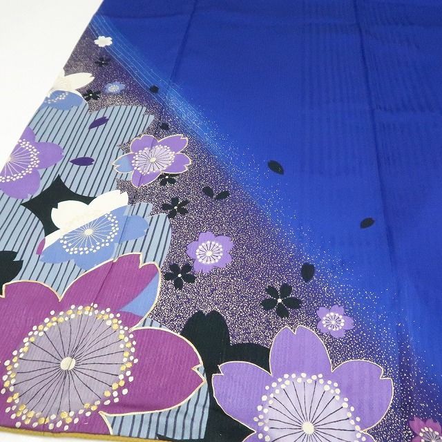 【中古】まめ藤 ｍ1930 美品 正絹 金駒刺繍 桜 トールサイズ 成人式 手縫い仕立て 振袖単品