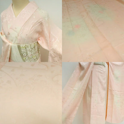 まめ藤 ｍ1974＊美品 正絹 金通し 辻が花 桜 トールサイズ 振袖・襦袢2点セット