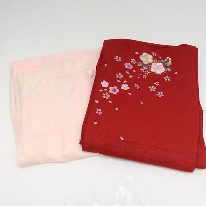まめ藤 ｍ1974＊美品 正絹 金通し 辻が花 桜 トールサイズ 振袖・襦袢2点セット