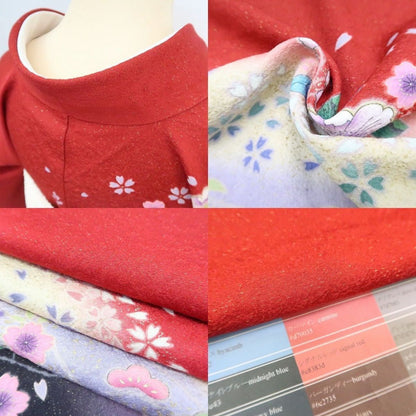まめ藤 ｍ1974＊美品 正絹 金通し 辻が花 桜 トールサイズ 振袖・襦袢2点セット