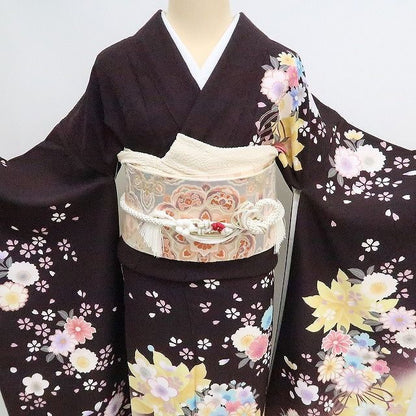 まめ藤 ｍ2030＊正絹 やまと誂製 トールサイズ 金駒刺  桜 振袖・襦袢2点セット