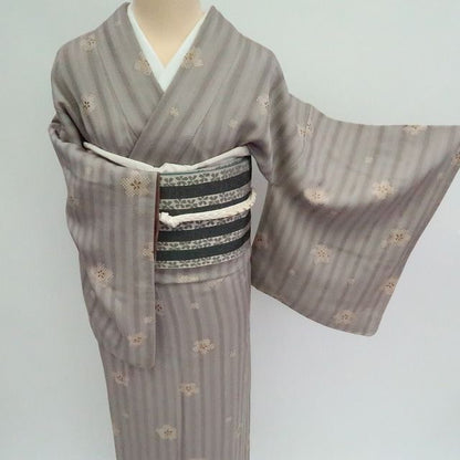 まめ藤 ｍ2104＊美品 正絹 手縫い仕立て 小紋